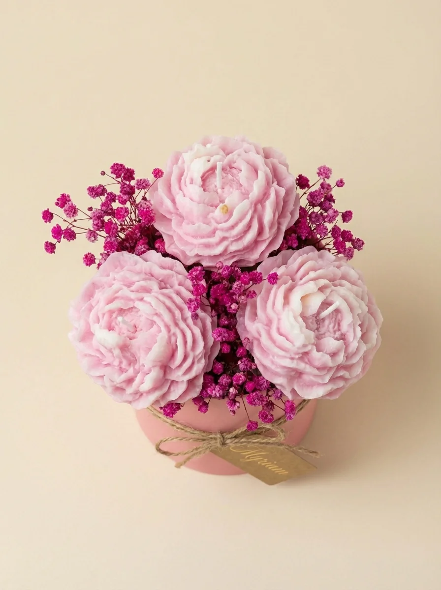 Bouquet Eterno Peonías de Cera de Soya - vista 2