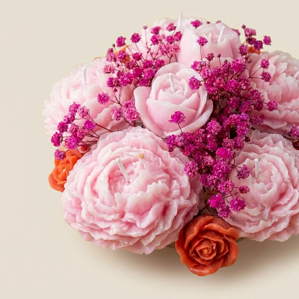 Bouquet Eterno Rosas y Peonías de Cera de Soya - vista 2