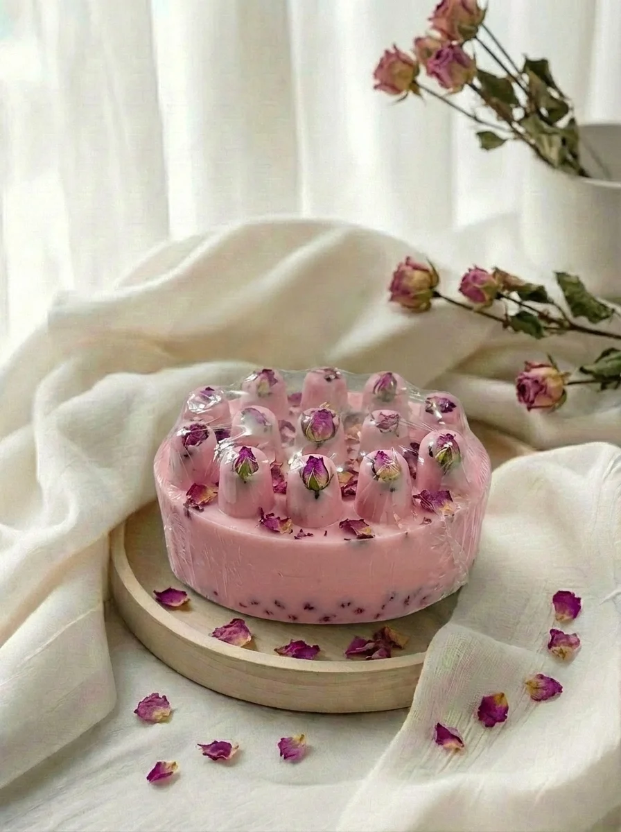 Jabón masajeador de rosa