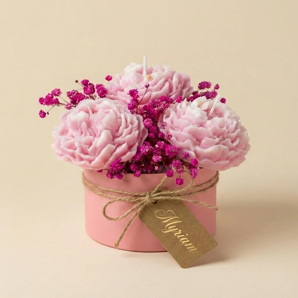 Bouquet Eterno Peonías de Cera de Soya